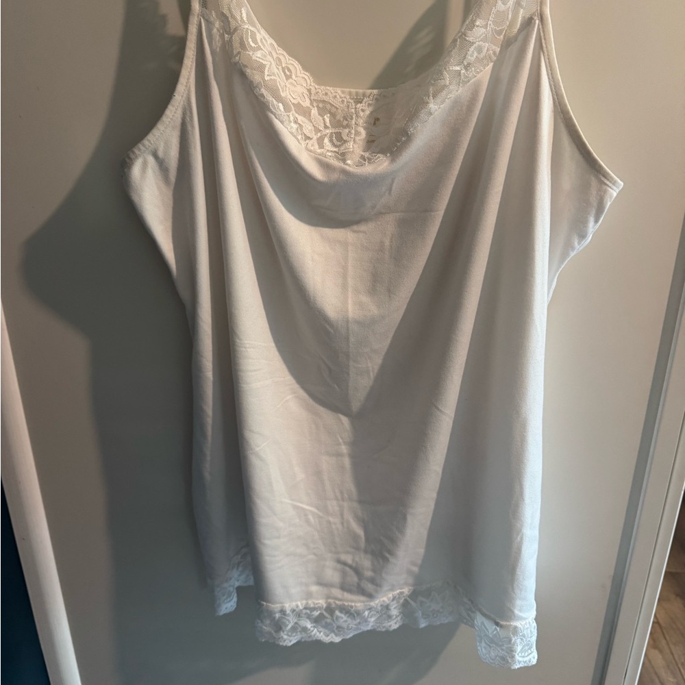 Apt. 9 White Lace Trim Chemise